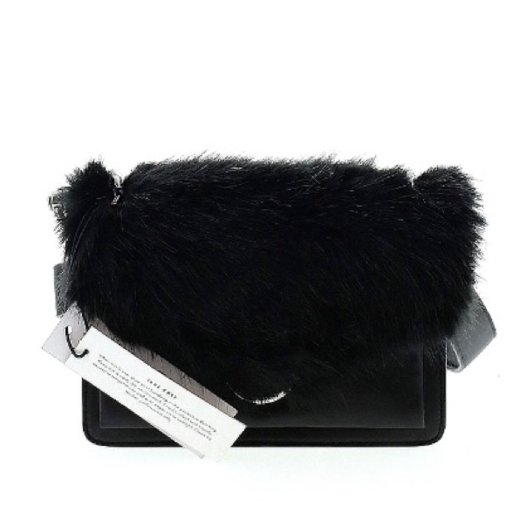 Brand NWT Rebecca Minkoff Leather Crossbody Bag with Fur